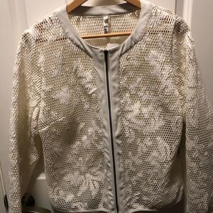 Elegant White Mesh Jacket